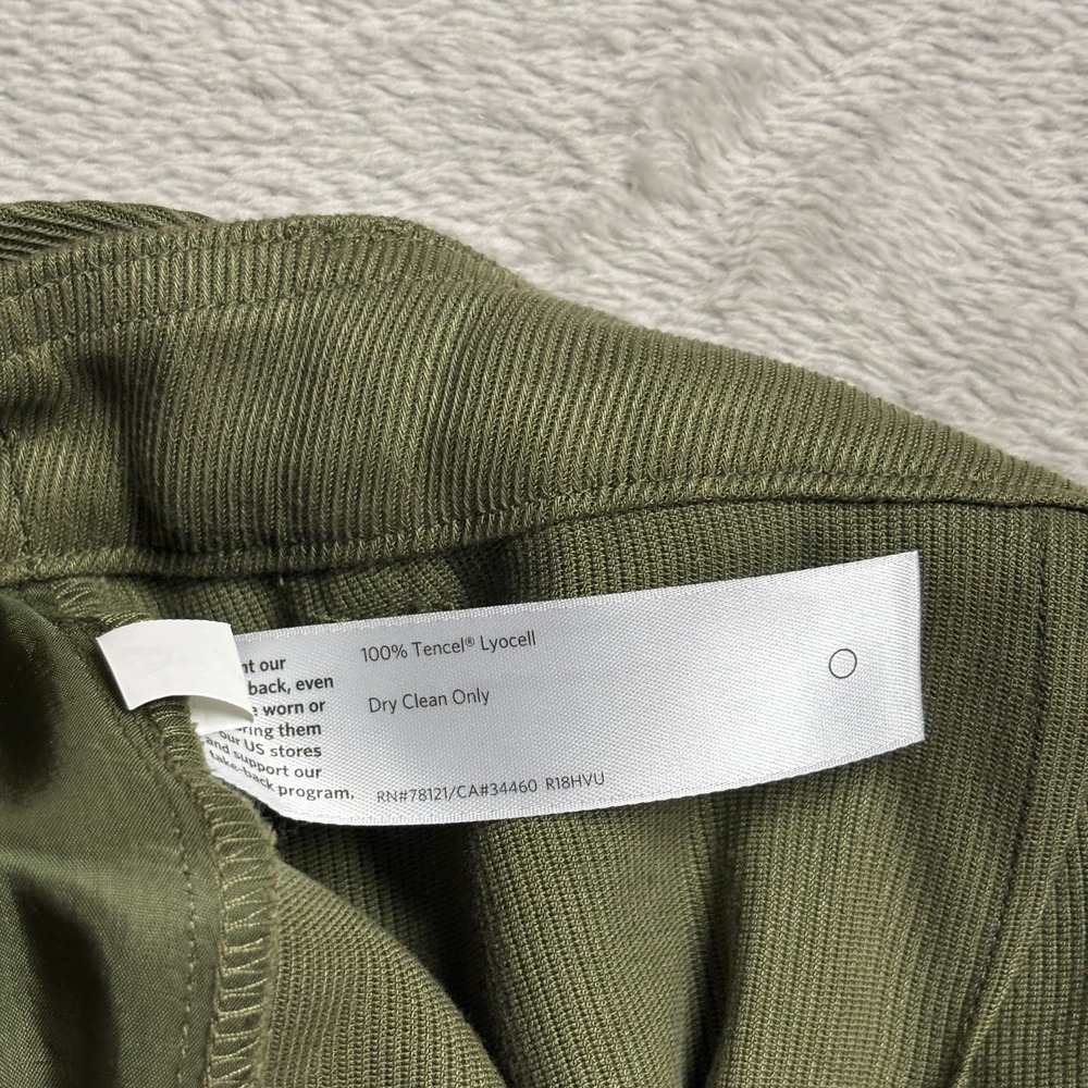 EILEEN FISHER Wide-Leg Pants Womens 12 Heavy Tencel Twill Olive Green $275 MSRP - Picture 4 of 12